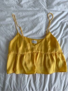 Wilfred Bright Yellow Peplum Camisole with Adjustable Straps